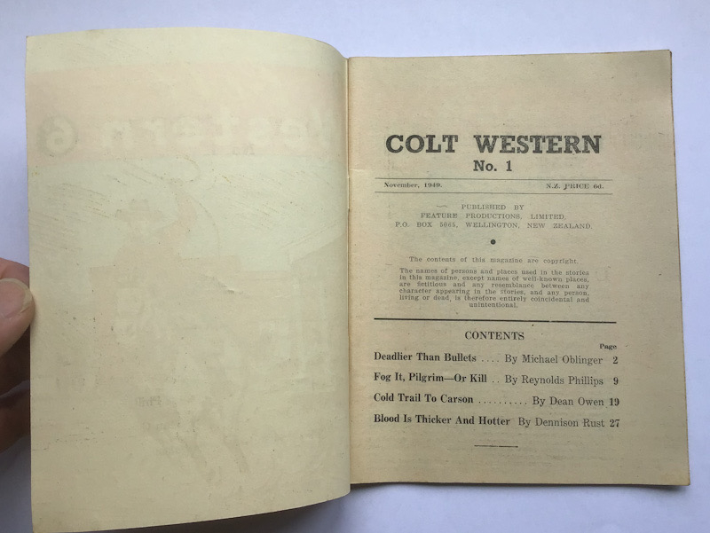 scarce New Zealand Colt Western no.1 pulp fiction book